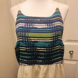 NWT BOHO ROXY HALTER-STYLE COTTON MAXI DRESS MED